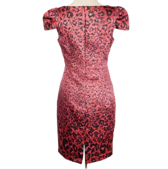 Giambattista Valli for Impulse pink red cheetah  party dress size 6 - Picture 5 of 6